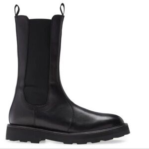 Lita by Ciara Microlight Tall Chelsea Boot Black Leather Sz 39